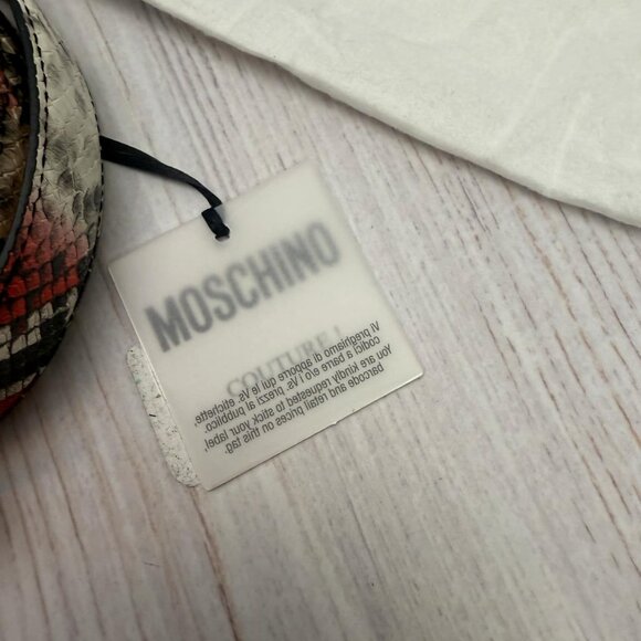 Moschino Logo Lettering Python Print Belt Fantasy red Size 38 /75 main image 5